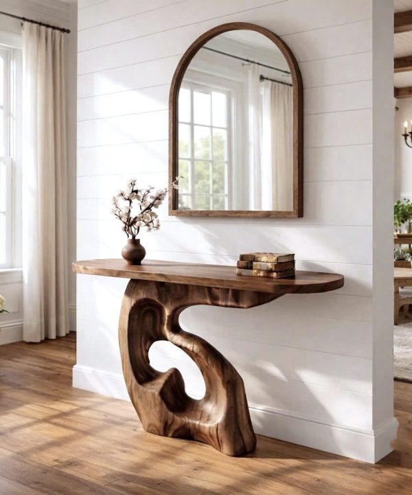Alternative view of Eco-Friendly Apartment Decor Natural Solid Wooden Console Tables With Unique Design wooden furniture Hotel Furniture Designer