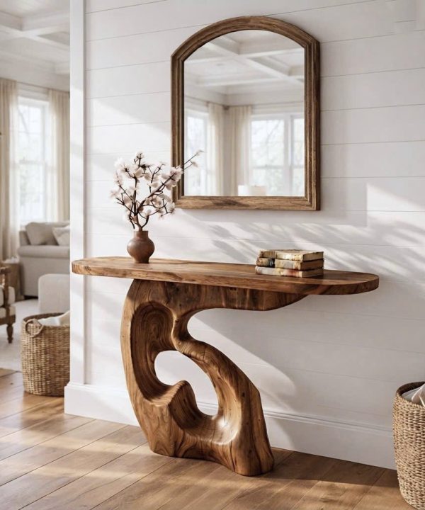 Eco-Friendly Apartment Decor Natural Solid Wooden Console Tables With Unique Design wooden furniture Hotel Furniture Designer