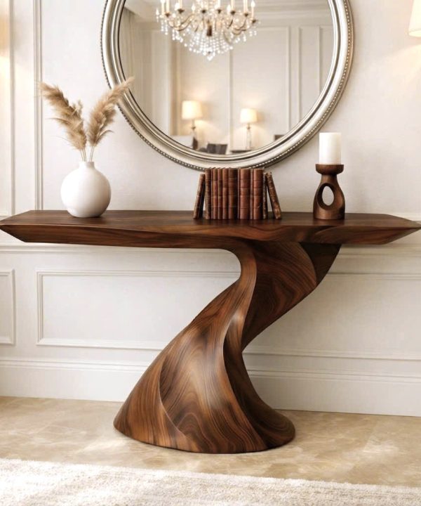 Alternative view of Eco-Friendly Apartment Decor Natural Solid Wooden Console Tables With Unique Design wooden furniture Hotel Furniture Designer