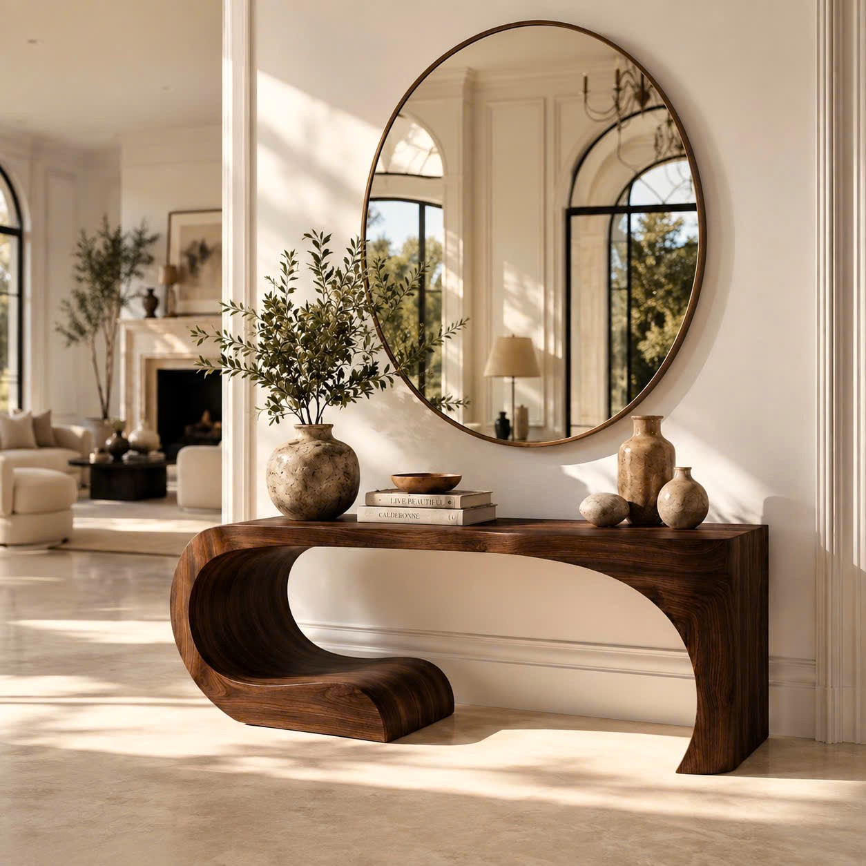 Luxali Handmade Wooden Console Table — a modern farmhouse masterpiece, meticulously handcrafted from solid natural Monkey Pod wood, showcasing refined artistry and designed to elevate any living room. - Image 7