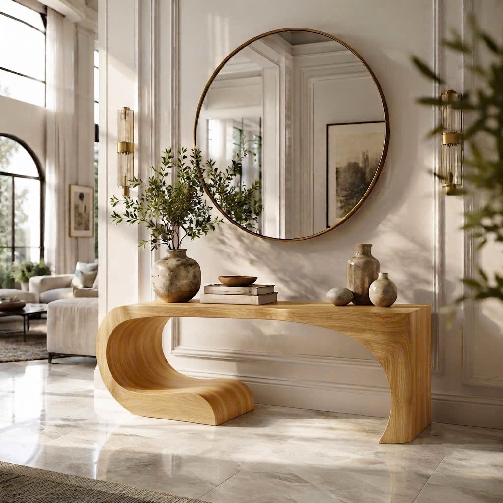 Luxali Handmade Wooden Console Table — a modern farmhouse masterpiece, meticulously handcrafted from solid natural Monkey Pod wood, showcasing refined artistry and designed to elevate any living room. - Image 10