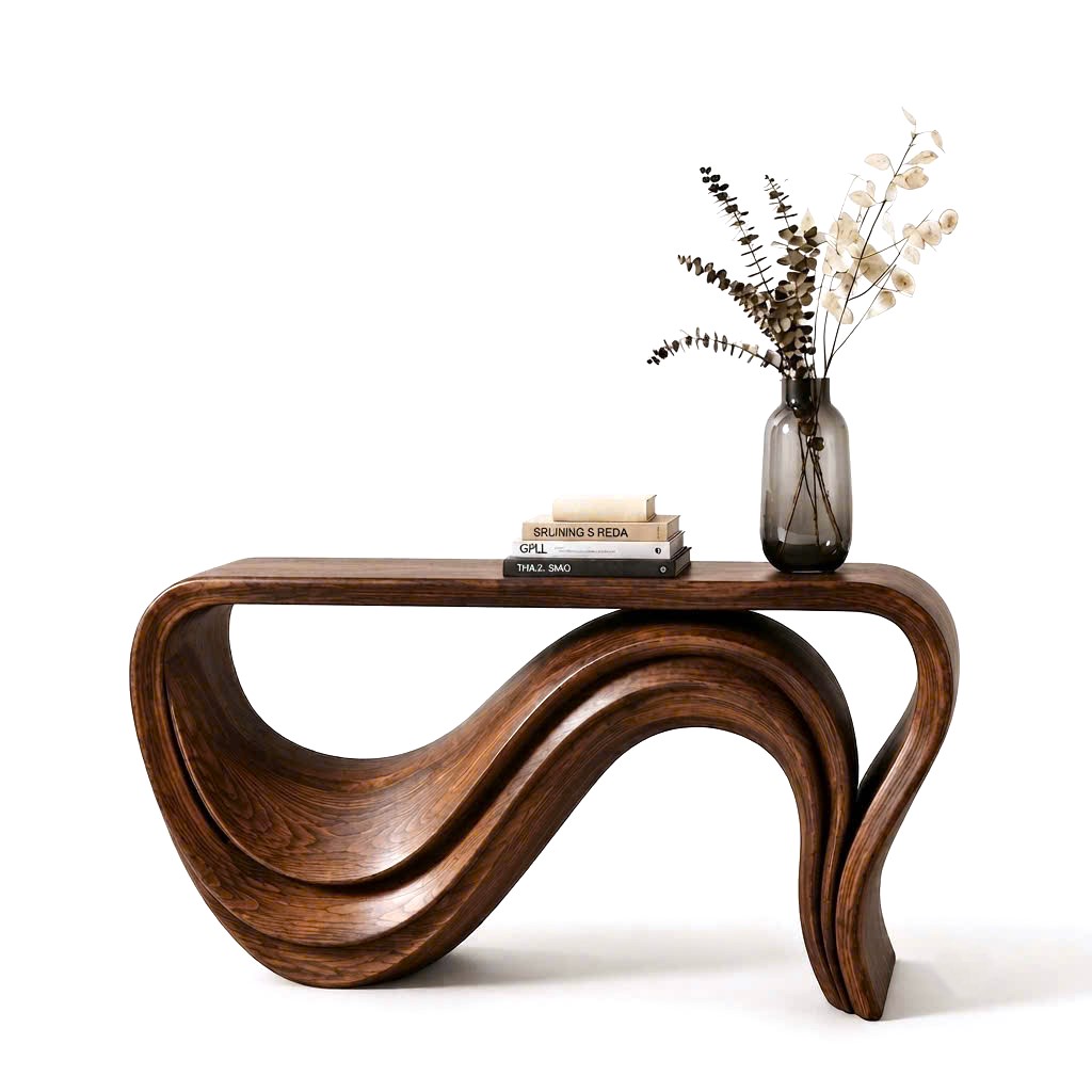 Luxali Handmade Wooden Console Table — a modern farmhouse masterpiece, meticulously handcrafted from solid natural Monkey Pod wood, showcasing refined artistry and designed to elevate any living room. - Image 4