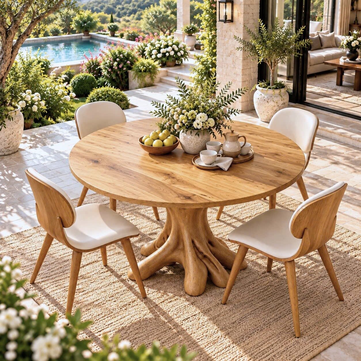Alternative view of DT 01 Luxali Wooden Luxurious and uniquely crafted wooden dining table ( chairs not included) designed to create a warm and inviting atmosphere.