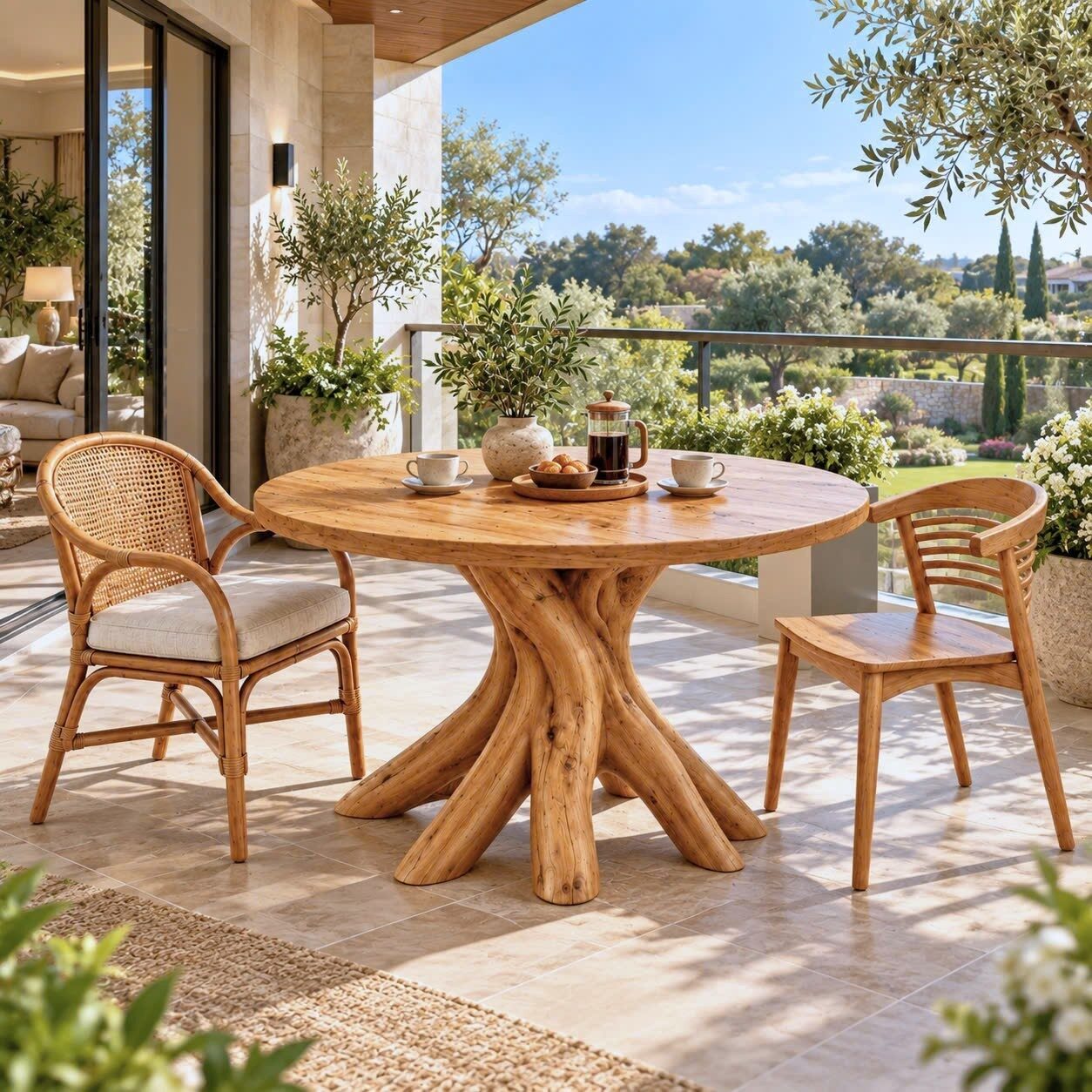 Alternative view of DT 02 Luxali Wooden Luxurious and uniquely crafted wooden dining table ( chairs not included) designed to create a warm and inviting atmosphere.
