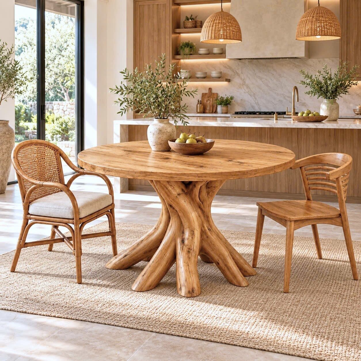 DT 02 Luxali Wooden Luxurious and uniquely crafted wooden dining table ( chairs not included) designed to create a warm and inviting atmosphere.