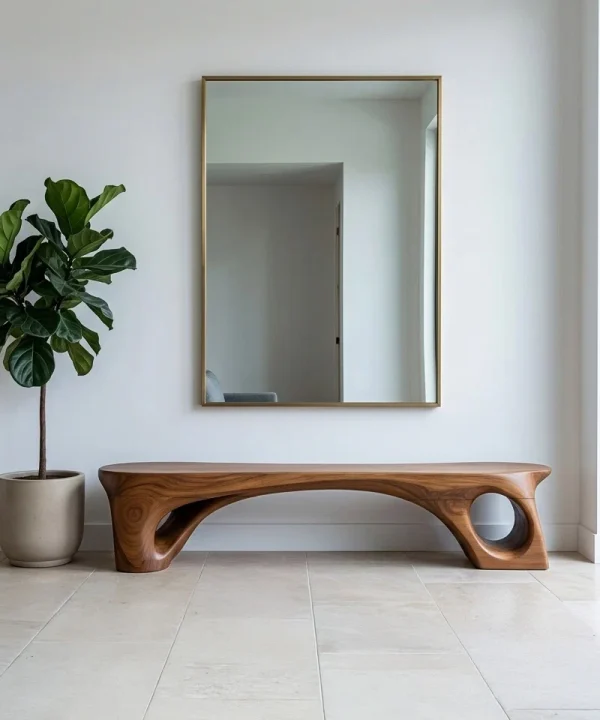 Alternative view of Modern Sculptural Bench| Modern Curved Bench – Sculptural Furniture With Curved Design For Living Room