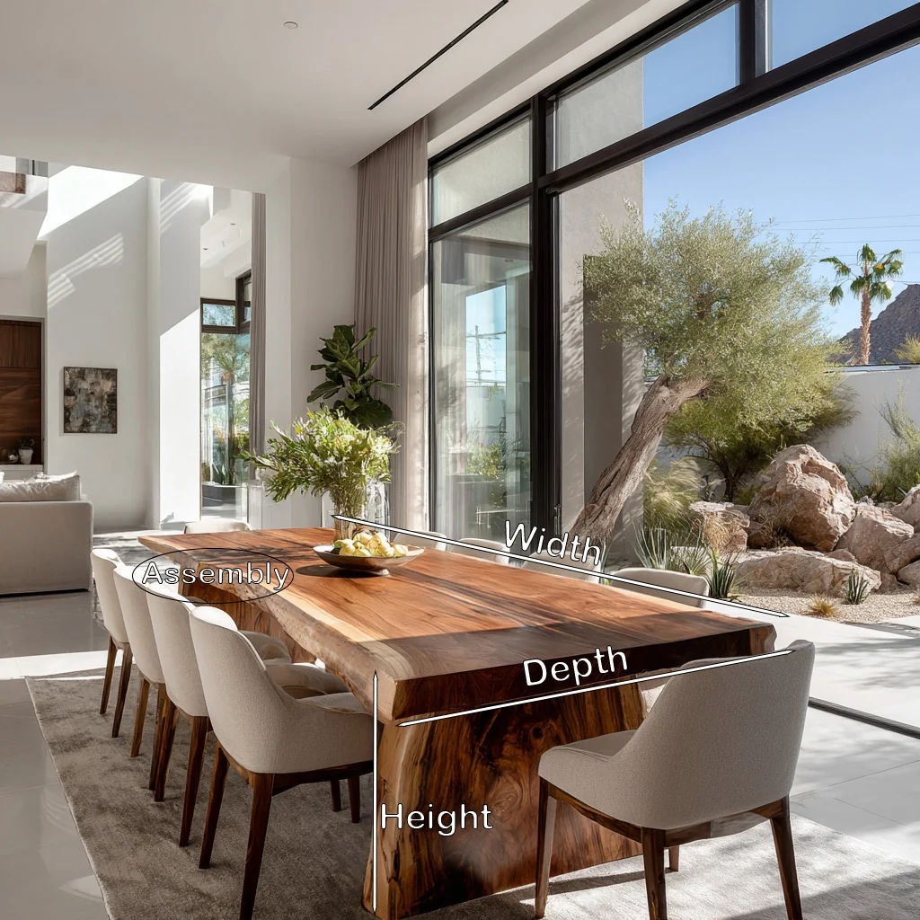 Organic Live Edge Dining Table For Dining Room Decor - Image 4