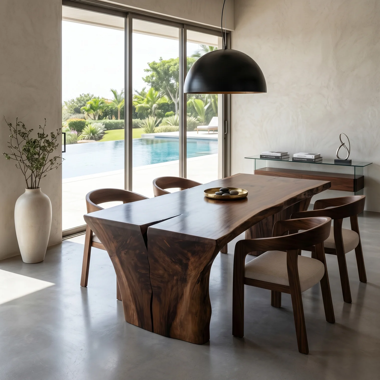 Luxurious and uniquely crafted wooden dining table ( chairs not included) designed to create a warm and inviting atmosphere. - Image 4