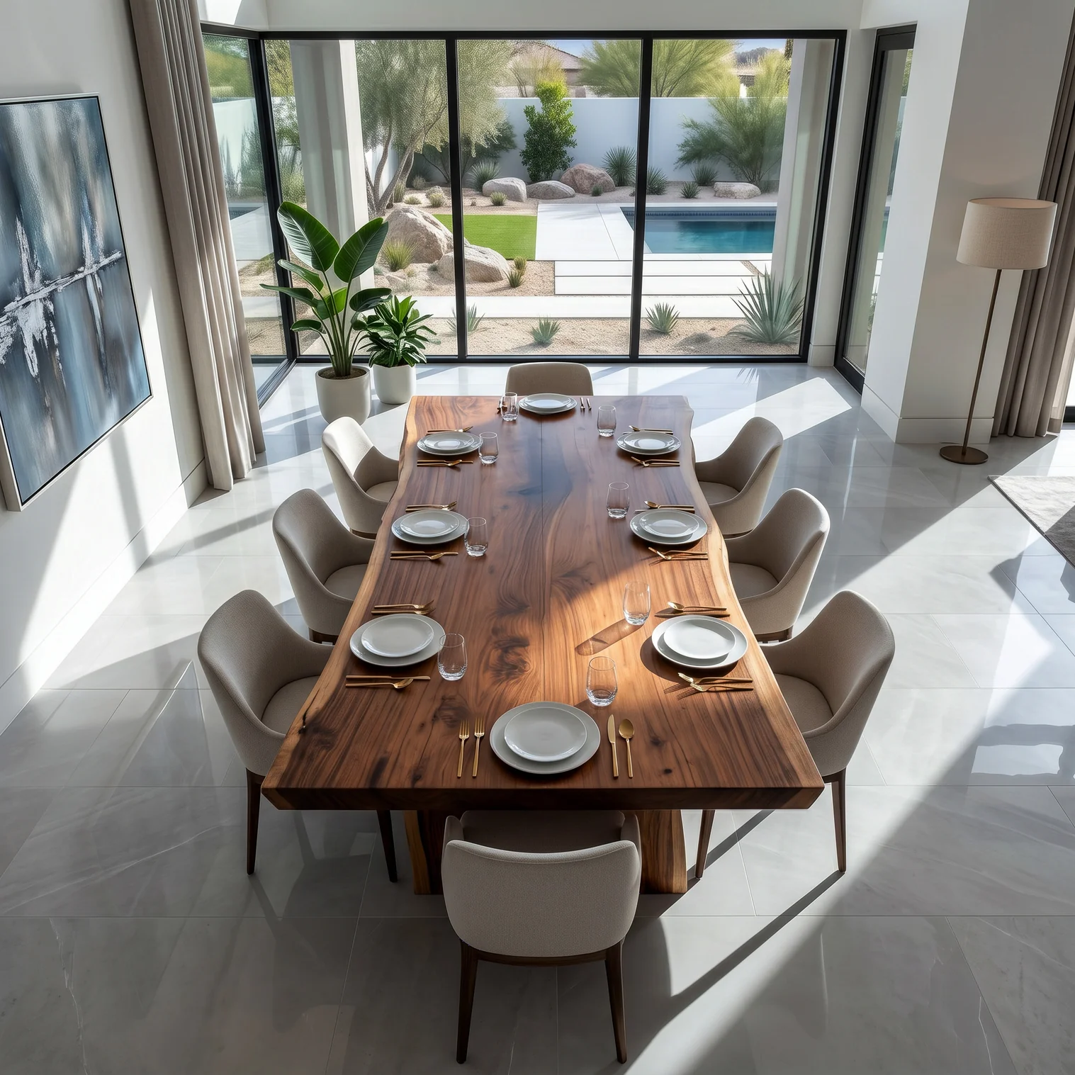 Organic Live Edge Dining Table For Dining Room Decor - Image 7