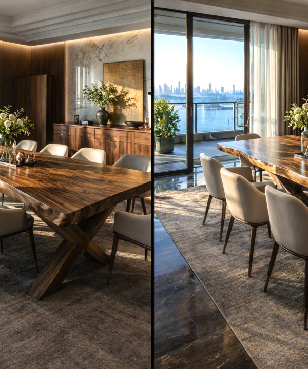 Alternative view of Wabi Sabi Handcrafted Dining Table For Dining Room|Contemporary Dining Table For Spacious Open-Plan Living Areas