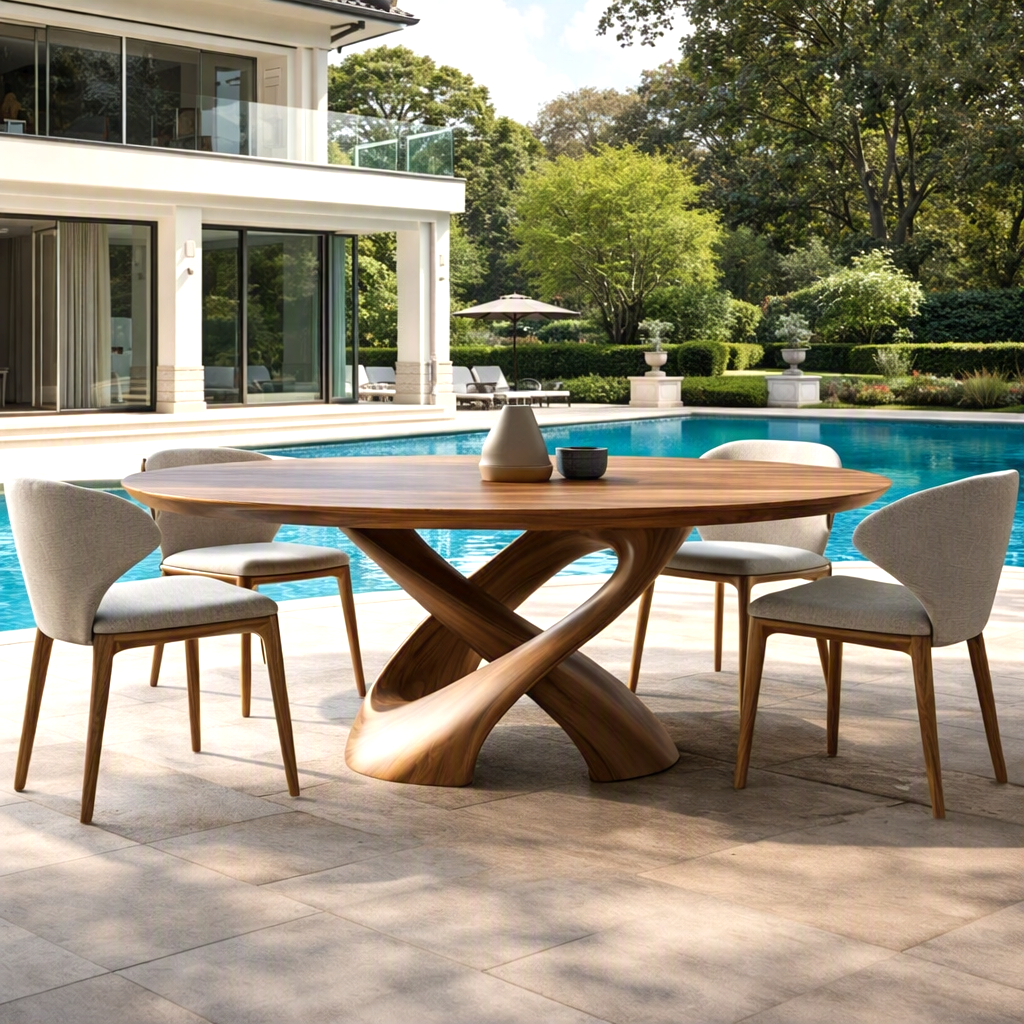 Luxurious and uniquely crafted wooden dining table ( chairs not included) designed to create a warm and inviting atmosphere. - Image 2