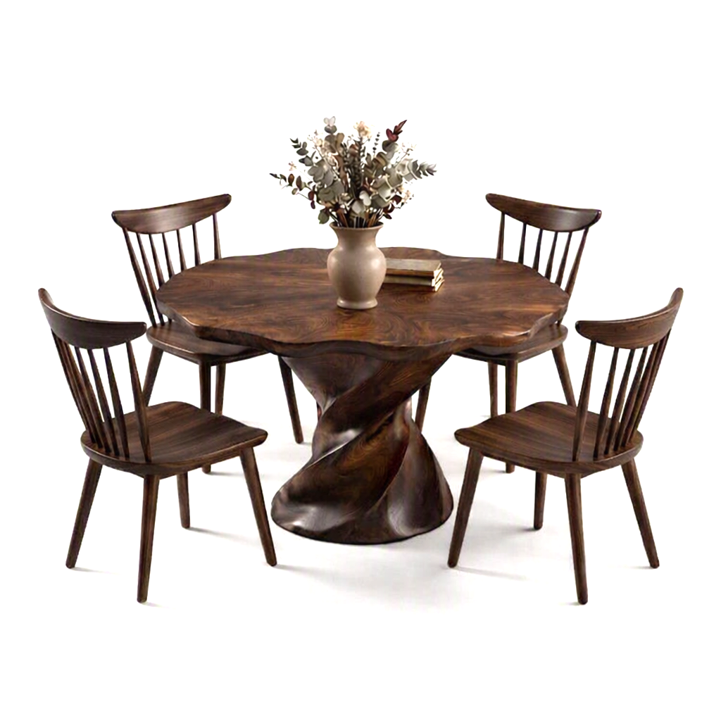 Luxali Wooden|Luxurious and uniquely crafted wooden dining table ( chairs not included) designed to create a warm and inviting atmosphere.