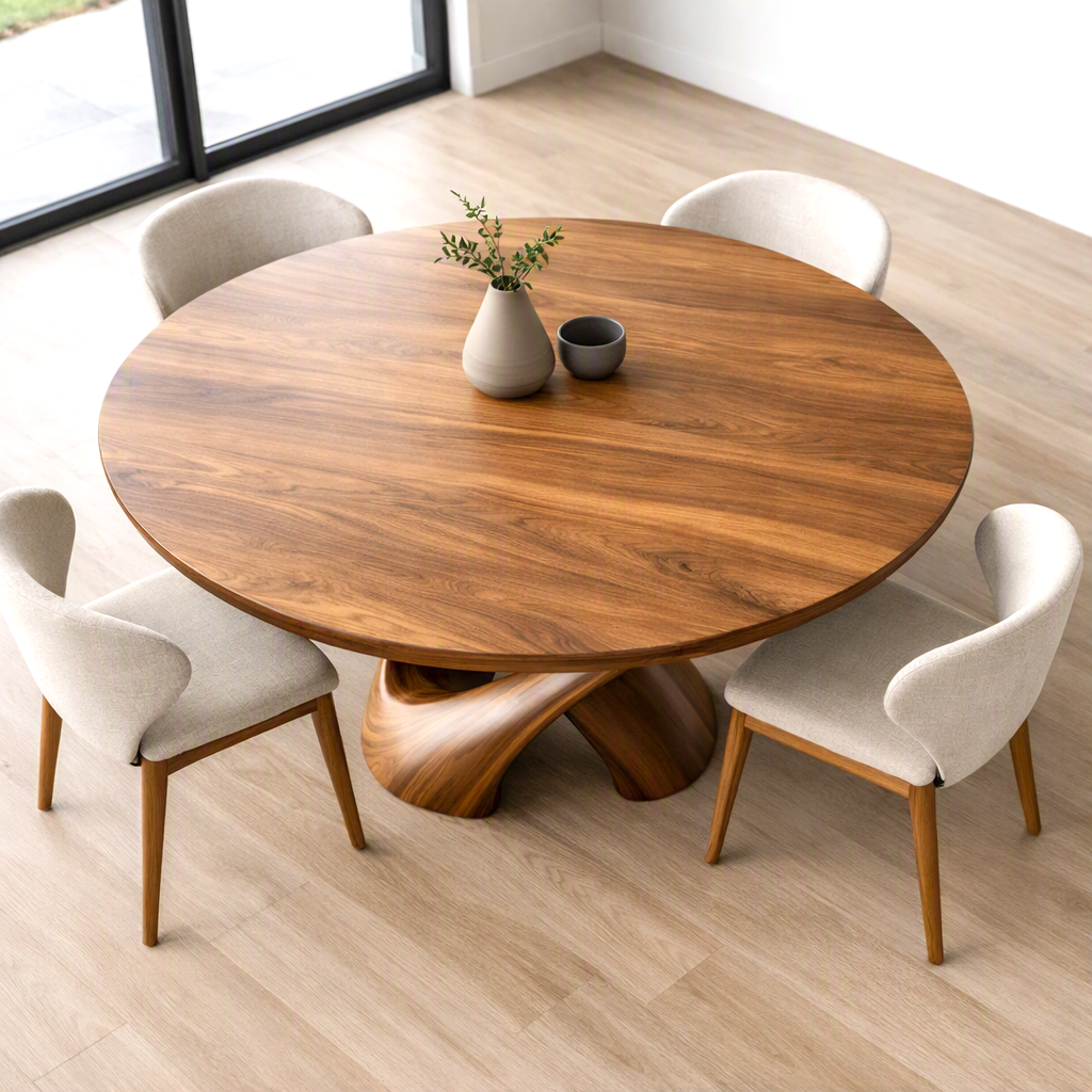 Luxurious and uniquely crafted wooden dining table ( chairs not included) designed to create a warm and inviting atmosphere. - Image 4