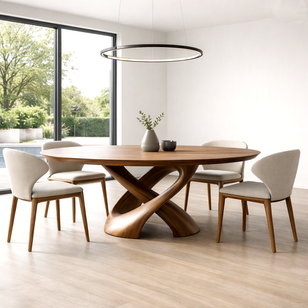 Luxurious and uniquely crafted wooden dining table ( chairs not included) designed to create a warm and inviting atmosphere. - Image 7