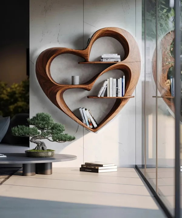Rustic Live Edge Bookshelf For Cozy Bedroom Appeal