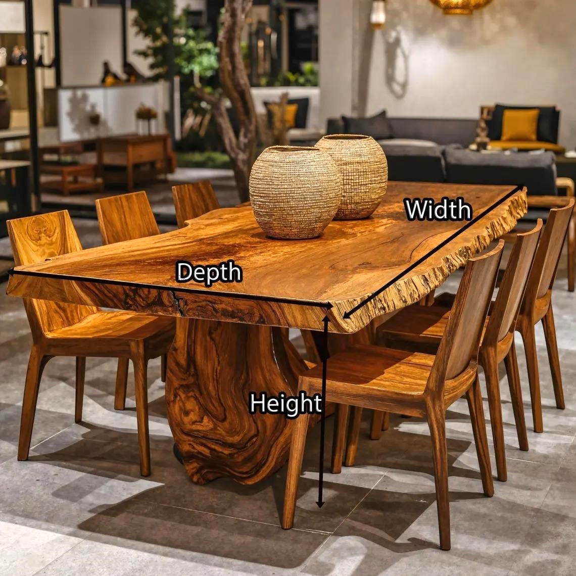 Luxurious and uniquely crafted wooden dining table ( chairs not included) designed to create a warm and inviting atmosphere. - Image 4