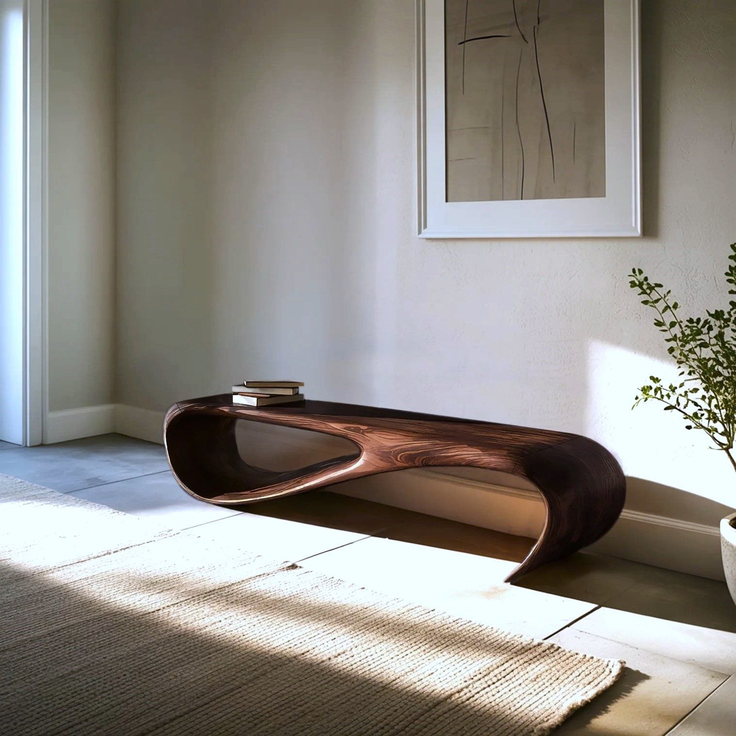 Modern Sculptural Bench| Modern Curved Bench – Sculptural Furniture With Curved Design For Living Room - Image 7