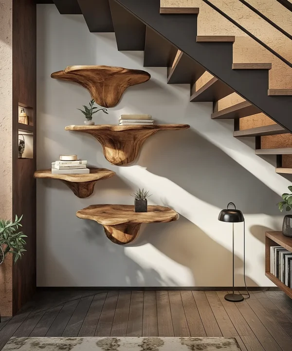 Alternative view of Modern Wooden Mushroom Shelf For Entryway Furniture And Wall Decor