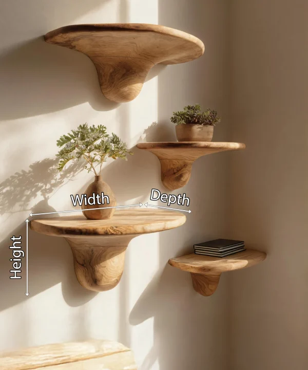 Alternative view of Modern Solid Wood Mushroom Shelf For Contemporary Bedroom Decor