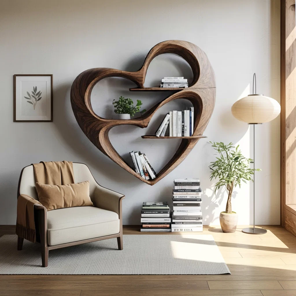 Rustic Live Edge Bookshelf For Cozy Bedroom Appeal - Image 3