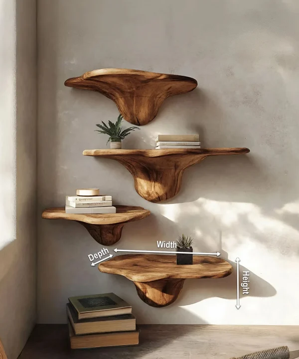 Modern Wooden Mushroom Shelf For Entryway Furniture And Wall Decor