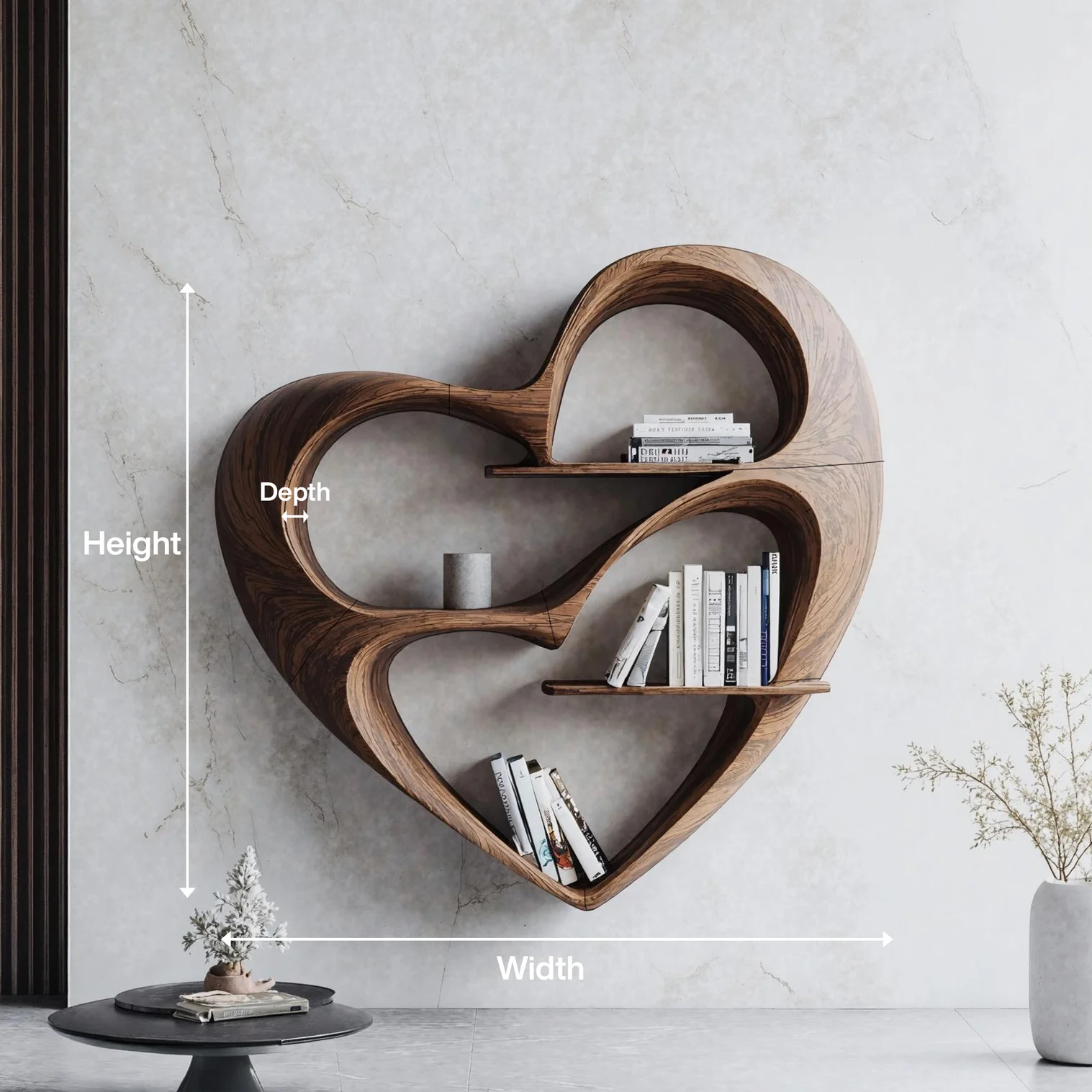 Rustic Live Edge Bookshelf For Cozy Bedroom Appeal - Image 4