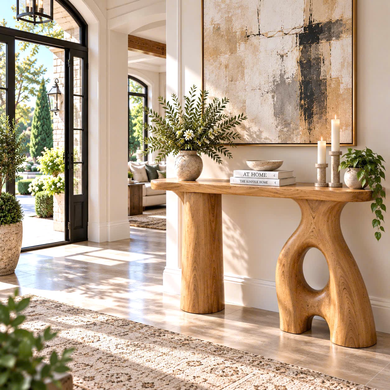 Luxali wooden Unique Design Handmade Natural Solid Wood Console Table Entrance Table Luxury Living Room Furniture New Home Decoration - Image 5