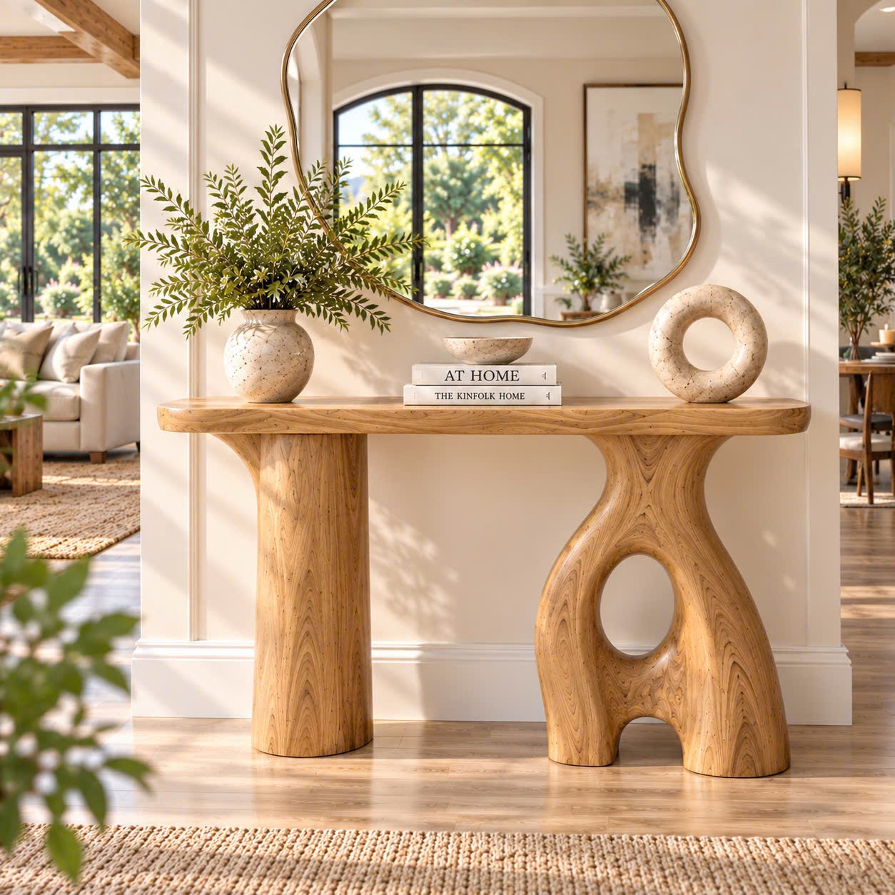 Luxali wooden Unique Design Handmade Natural Solid Wood Console Table Entrance Table Luxury Living Room Furniture New Home Decoration - Image 6