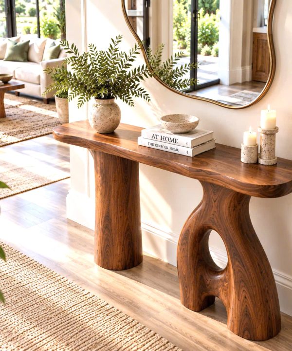 Luxali wooden Unique Design Handmade Natural Solid Wood Console Table Entrance Table Luxury Living Room Furniture New Home Decoration