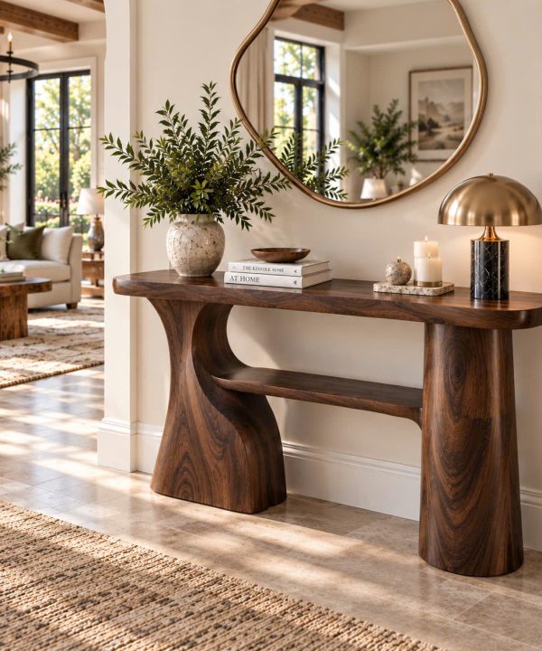 Luxali wooden Unique Design Handmade Natural Solid Wood Console Table Entrance Table Luxury Living Room Furniture New Home Decoration