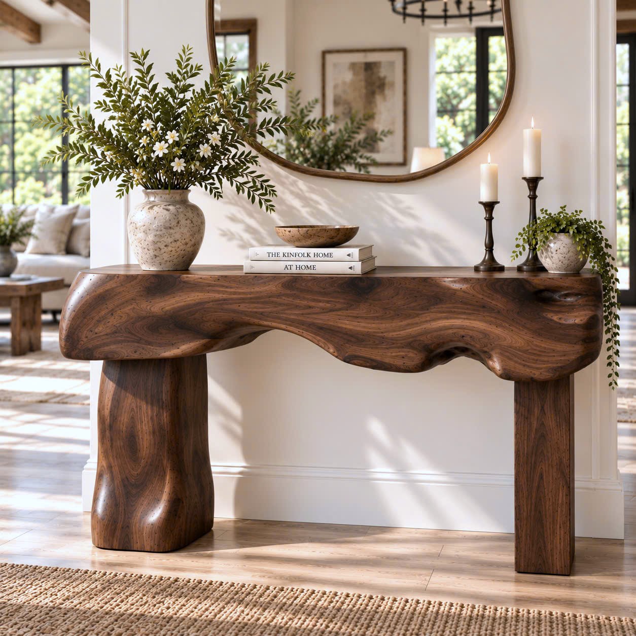 Eco-Friendly Apartment Decor Natural Solid Wooden Console Tables With Unique Design wooden furniture Hotel Furniture Designer - Image 4