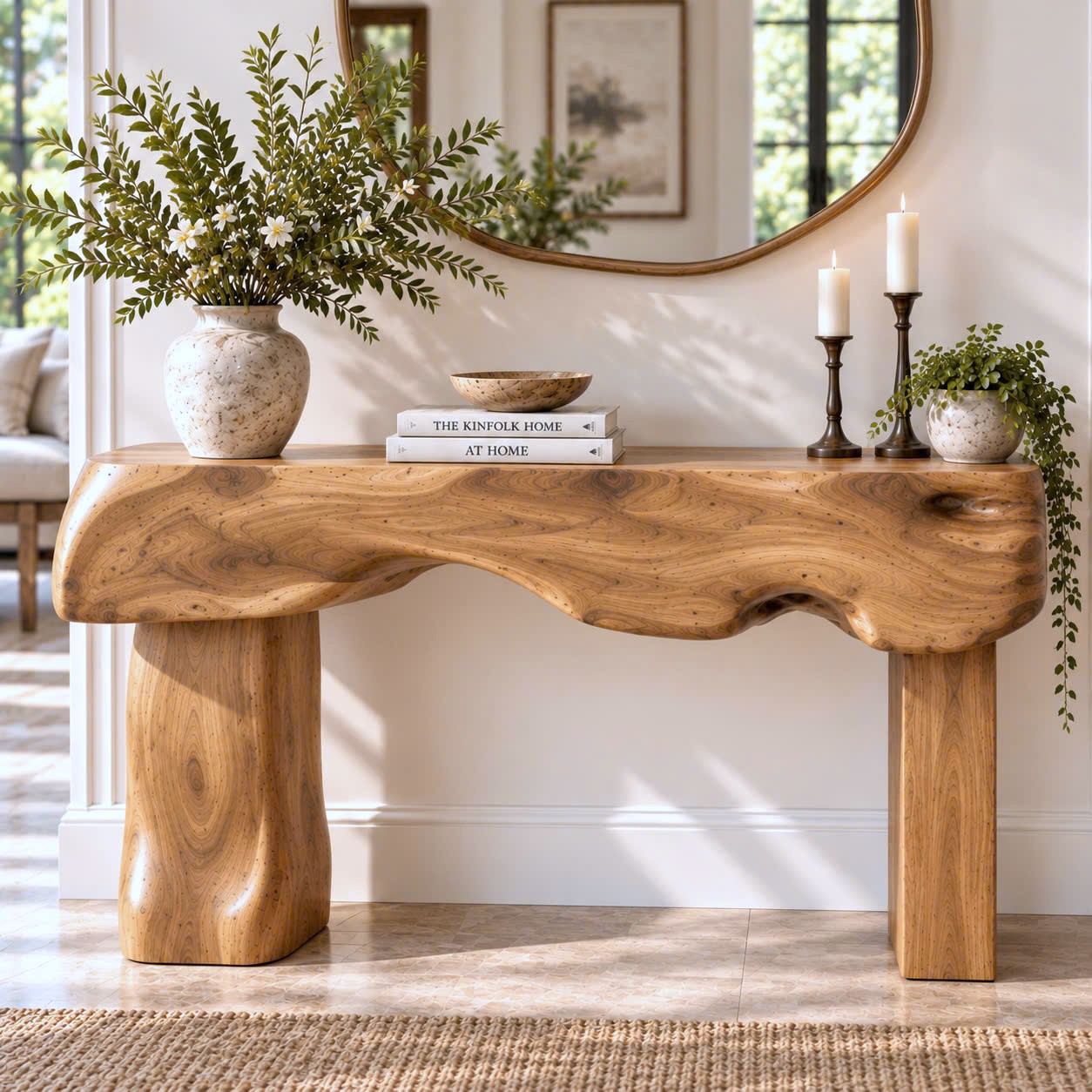 Eco-Friendly Apartment Decor Natural Solid Wooden Console Tables With Unique Design wooden furniture Hotel Furniture Designer - Image 2