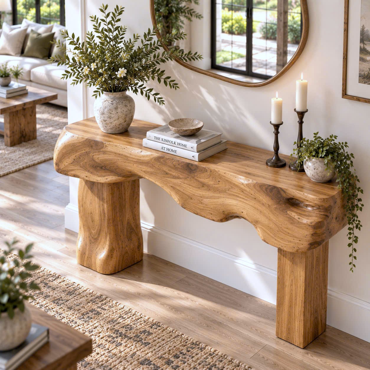 Eco-Friendly Apartment Decor Natural Solid Wooden Console Tables With Unique Design wooden furniture Hotel Furniture Designer - Image 5