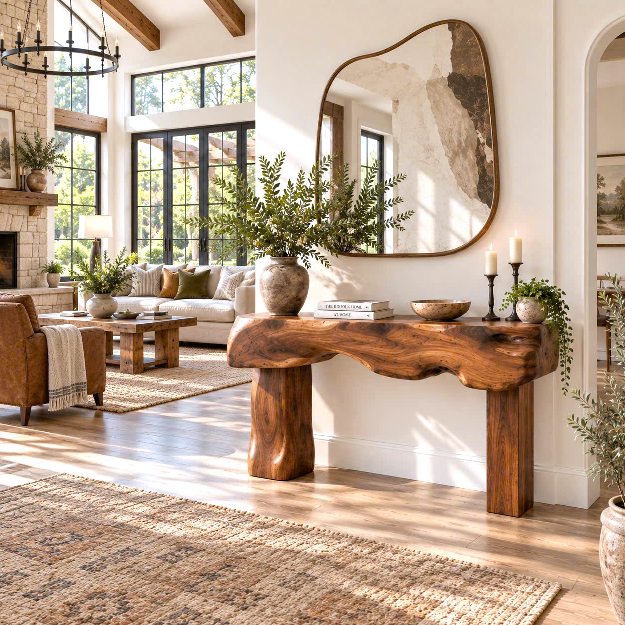 Eco-Friendly Apartment Decor Natural Solid Wooden Console Tables With Unique Design wooden furniture Hotel Furniture Designer - Image 7