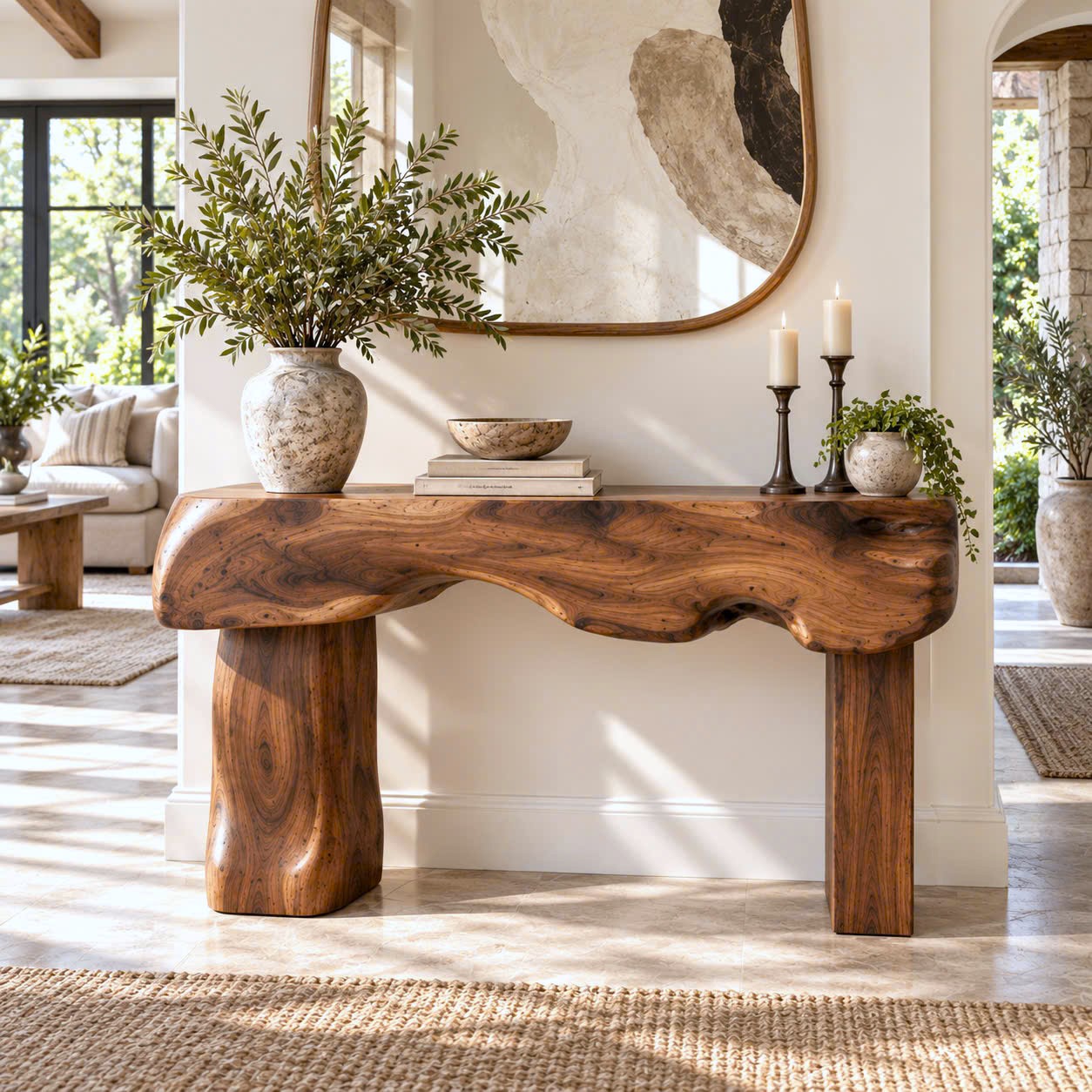 Eco-Friendly Apartment Decor Natural Solid Wooden Console Tables With Unique Design wooden furniture Hotel Furniture Designer - Image 8