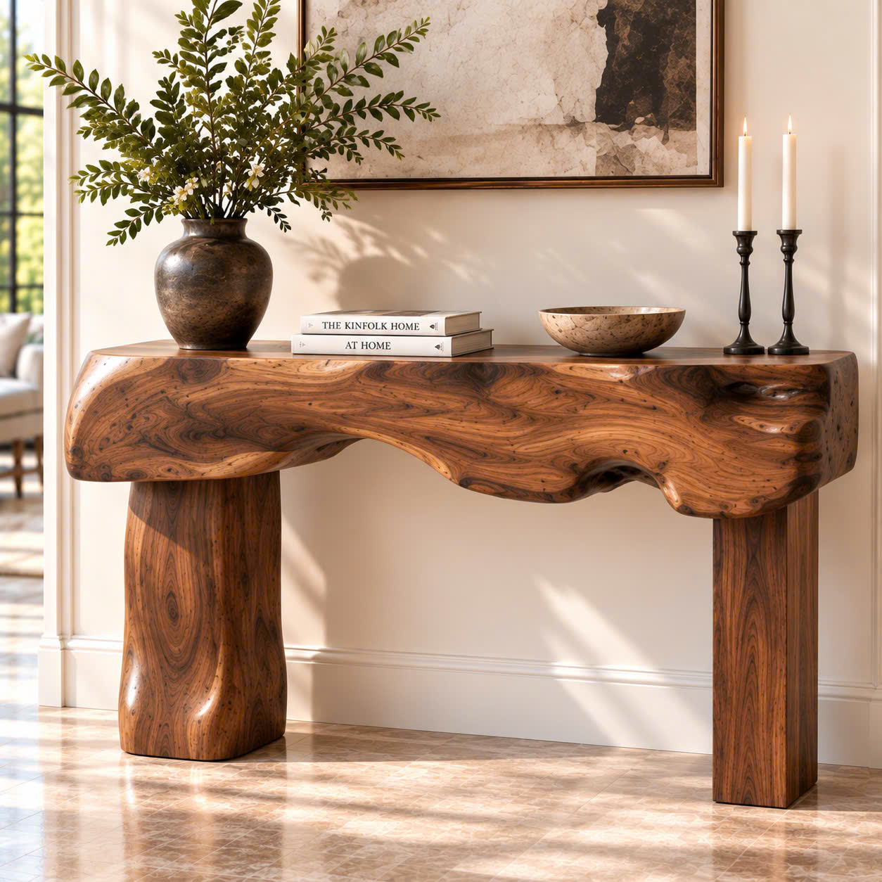 Eco-Friendly Apartment Decor Natural Solid Wooden Console Tables With Unique Design wooden furniture Hotel Furniture Designer - Image 9