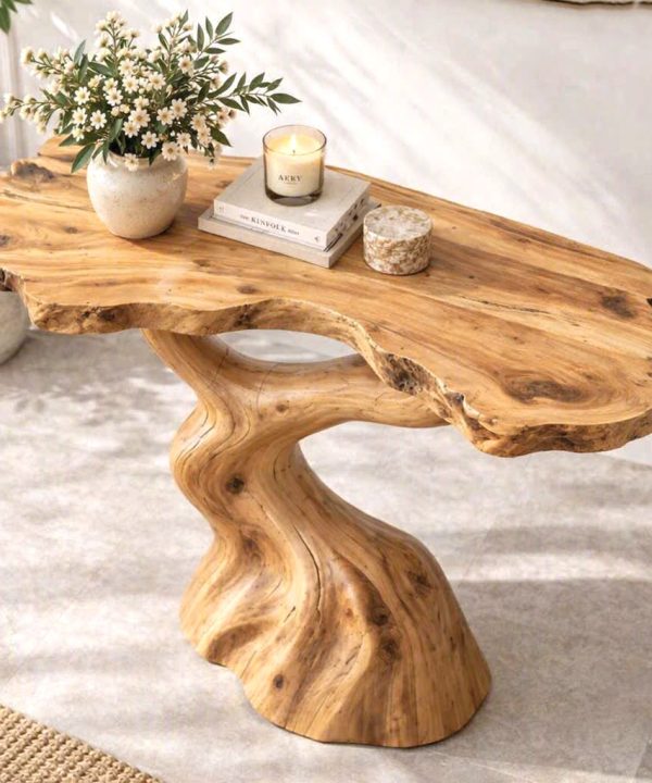 Alternative view of CSL143 Eco-Friendly Apartment Decor Natural Solid Wooden Console Tables With Unique Design wooden furniture Hotel Furniture Designer
