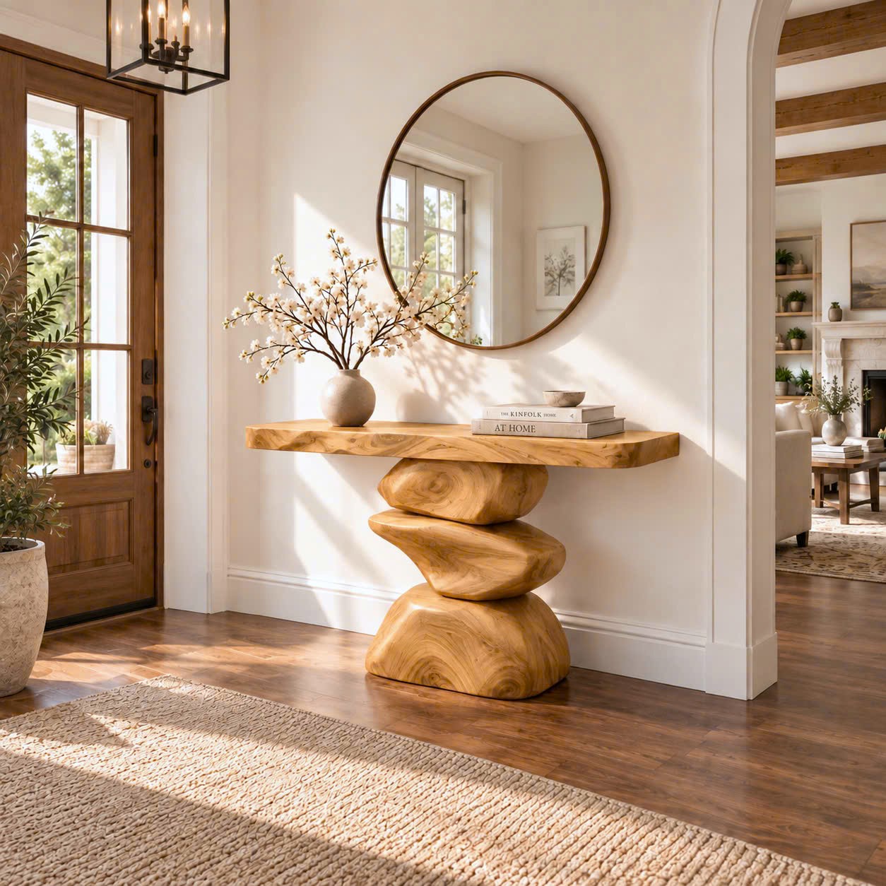 CSL149 Rustic Live Edge Console Table Entryway Design Rustic Live Edge Console Table Entryway Design Handcrafted Accent Table Furniture - Image 4