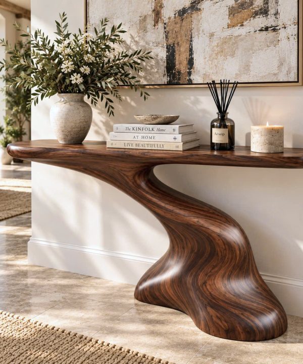Alternative view of CSL 151 Eco-Friendly Apartment Decor Natural Solid Wooden Console Tables With Unique Design wooden furniture Hotel Furniture Designer