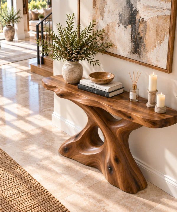 Alternative view of CSL 152 Eco-Friendly Apartment Decor Natural Solid Wooden Console Tables With Unique Design wooden furniture Hotel Furniture Designer
