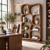 BS 39 Modern Sculptural Wood Bookshelf with Organic Curves and Flowing Shelves for Artistic Home Library or Stylish Living Room Accent