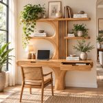 Desk with bookshelf