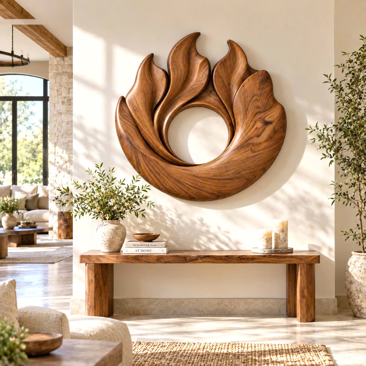 WA 01 Luxali wooden Unique Wall-mounted Organic Wooden Sculpture Handcrafted Wooden Wall Art Sculpture For Living Room Furniture Wall Decoration