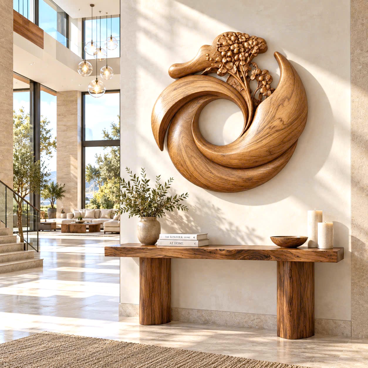 WA 04 Luxali wooden Unique Wall-mounted Organic Wooden Sculpture Handcrafted Wooden Wall Art Sculpture For Living Room Furniture Wall Decoration