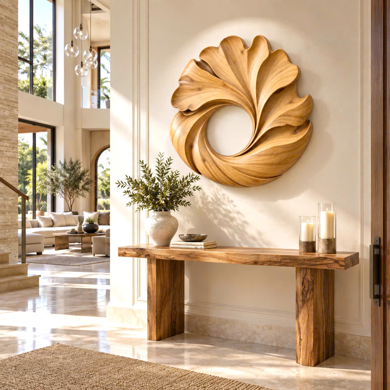 WA 07 Luxali wooden Unique Wall-mounted Organic Wooden Sculpture Handcrafted Wooden Wall Art Sculpture For Living Room Furniture Wall Decoration