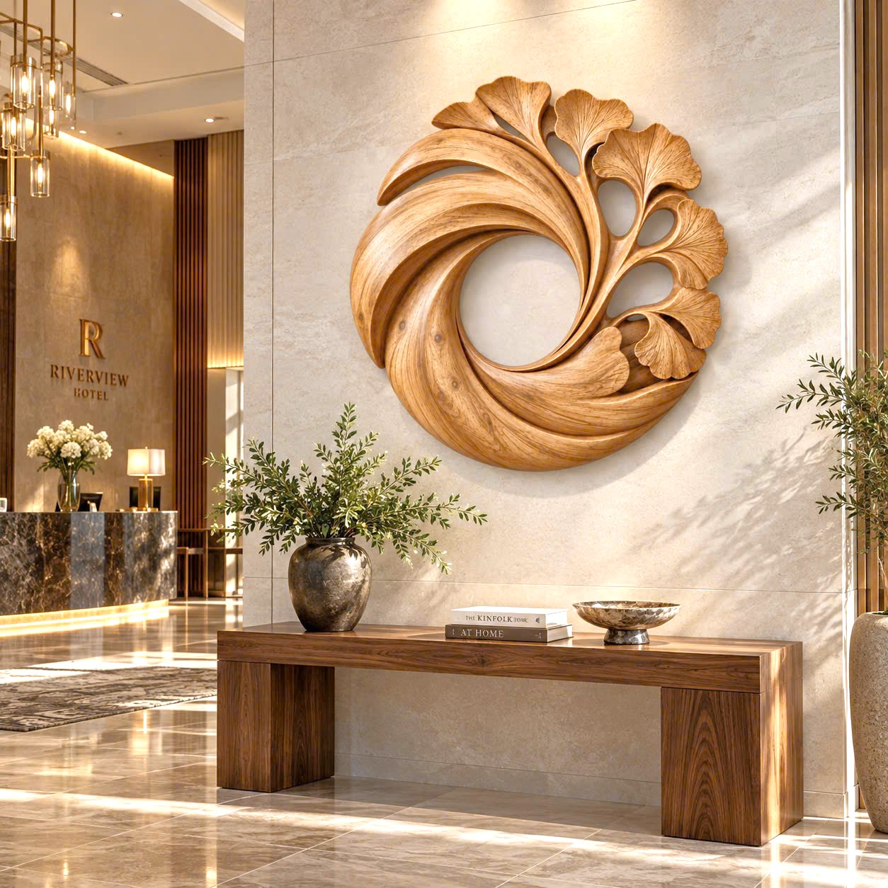 WA 08 Luxali wooden Unique Wall-mounted Organic Wooden Sculpture Handcrafted Wooden Wall Art Sculpture For Living Room Furniture Wall Decoration