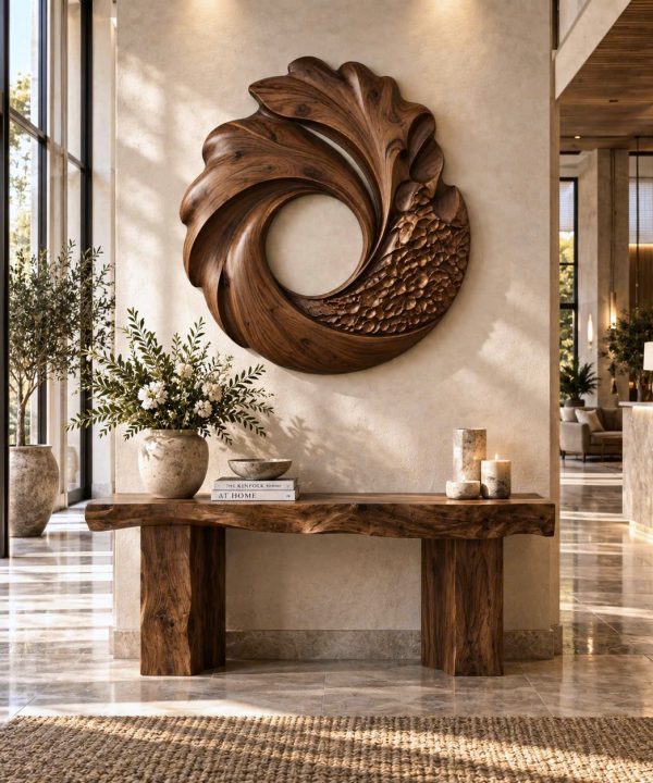 Alternative view of WA 09 Luxali wooden Unique Wall-mounted Organic Wooden Sculpture Handcrafted Wooden Wall Art Sculpture For Living Room Furniture Wall Decoration