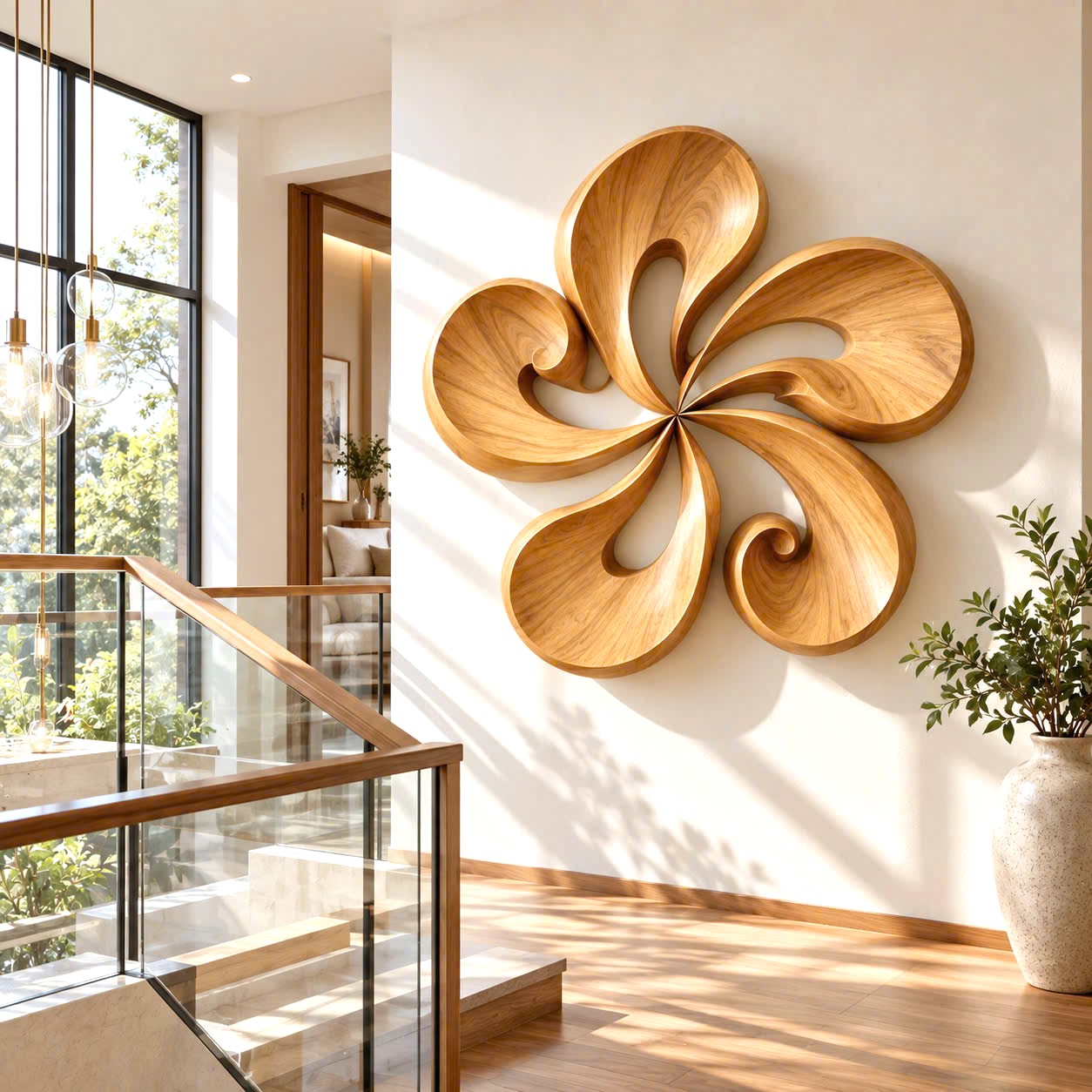 WA 11 Luxali wooden Unique Wall-mounted Organic Wooden Sculpture Handcrafted Wooden Wall Art Sculpture For Living Room Furniture Wall Decoration