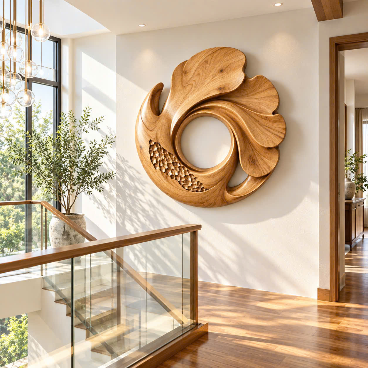 AWA 13 Luxali wooden Unique Wall-mounted Organic Wooden Sculpture Handcrafted Wooden Wall Art Sculpture For Living Room Furniture Wall Decoration