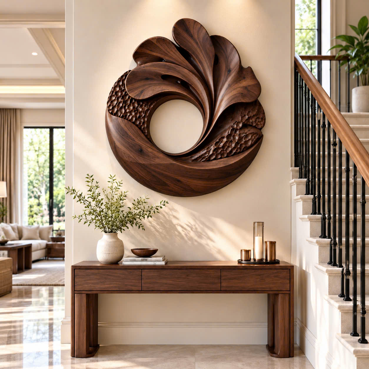 AWA 12 Luxali wooden Unique Wall-mounted Organic Wooden Sculpture Handcrafted Wooden Wall Art Sculpture For Living Room Furniture Wall Decoration